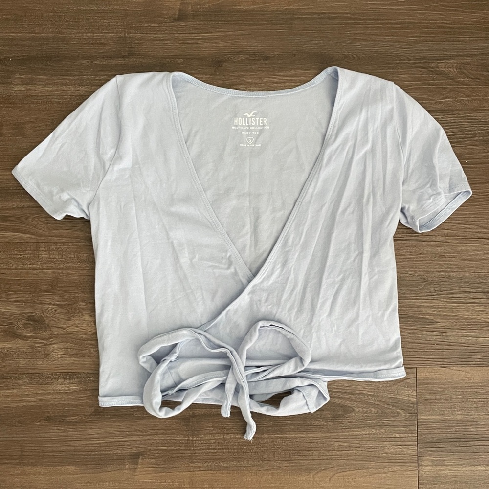 Hollister Multi-wrap Baby Tee- Light Blue